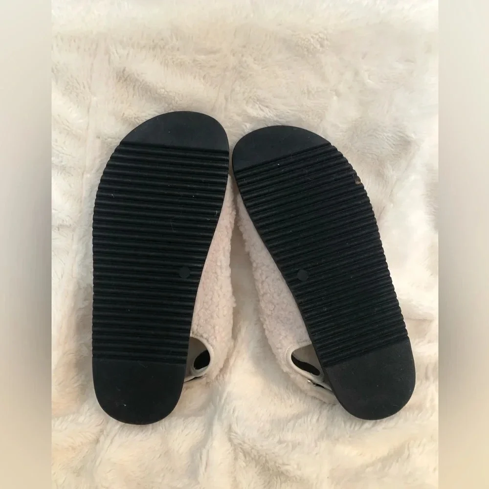 Steve Madden Sherpa Fleece Margie Buckle Sandals